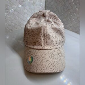 Gaiam Ponytail Baseball Cap Women’s Leopard Print Cord Hat Adjustable Pink